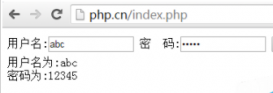 PHP获取文本框、密码域、按钮的值实例代码