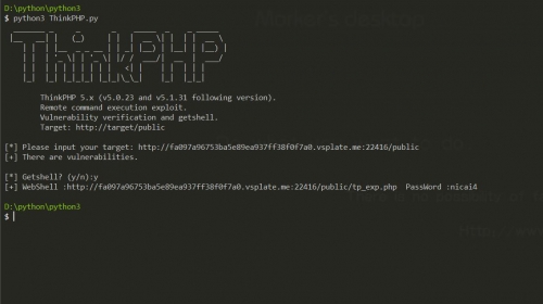 python3编写ThinkPHP命令执行Getshell的方法
