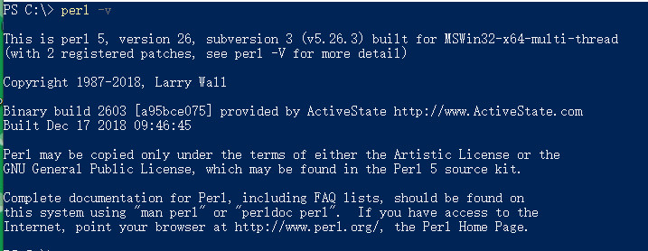 Windows10下安装配置 perl 环境的详细教程