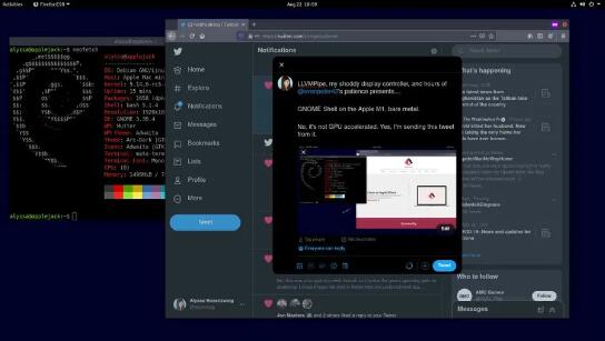 Apple M1 上的 Linux 现可引导至 GNOME 桌面