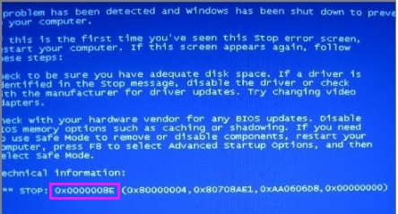 0x0000008e电脑蓝屏怎么处理?0x0000008e电脑蓝屏解决方法