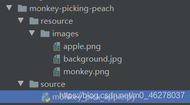 基于Python-Pycharm实现的猴子摘桃小游戏(源代码)