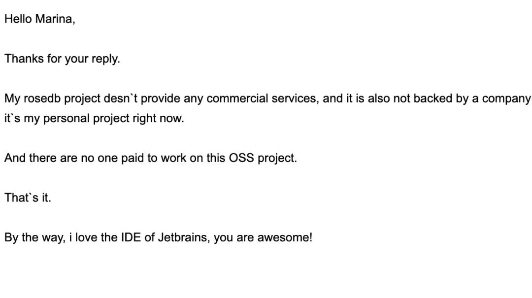 开源项目申请 Jetbrains 免费授权