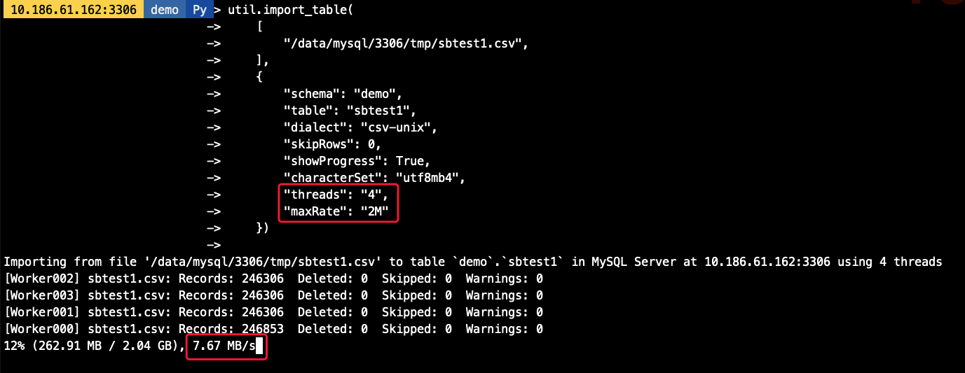 MySQL数据库Shell import_table数据导入