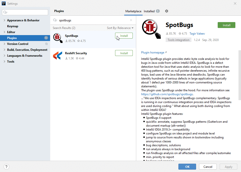 IDEA 使用 SpotBugs 找出你代码中的bug问题