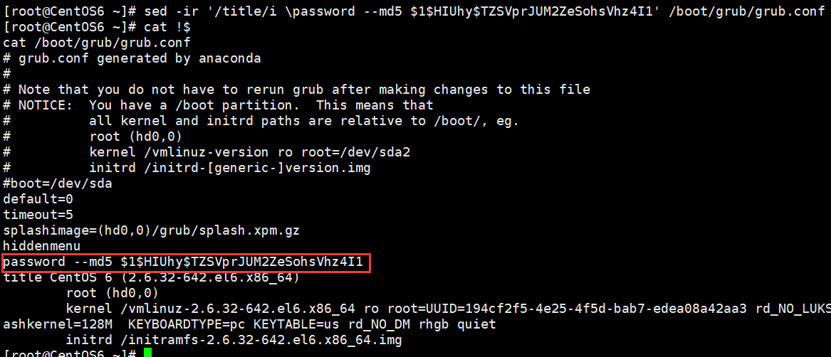linux grub的启动加密及删除恢复方法