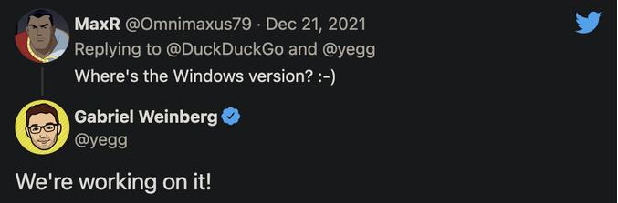 DuckDuckGo 正在开发桌面浏览器，不基于 Chromium