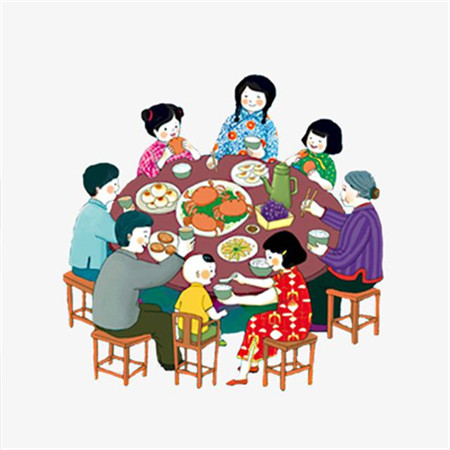 2022年夜饭图片家庭版卡通 其乐融融很和谐的年夜饭素材合集