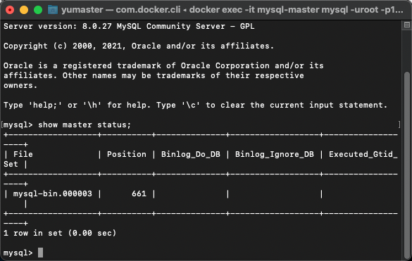 MacOS使用Docker创建MySQL主从数据库的方法
