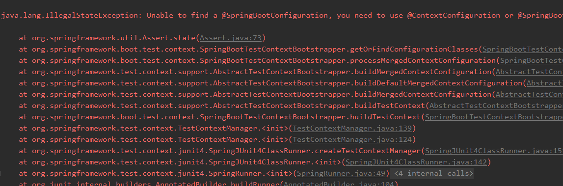 解决SpringBoot运行Test时报错:SpringBoot Unable to find