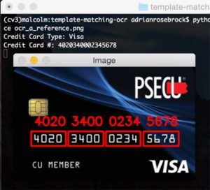 Python OpenCV实现识别信用卡号教程详解