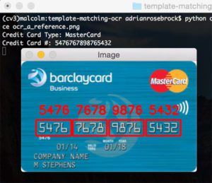 Python OpenCV实现识别信用卡号教程详解