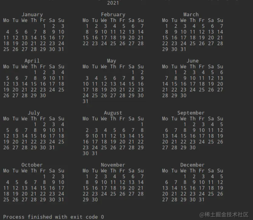 Python calendar模块详情