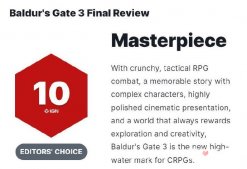 《博德之门3》IGN评分10分