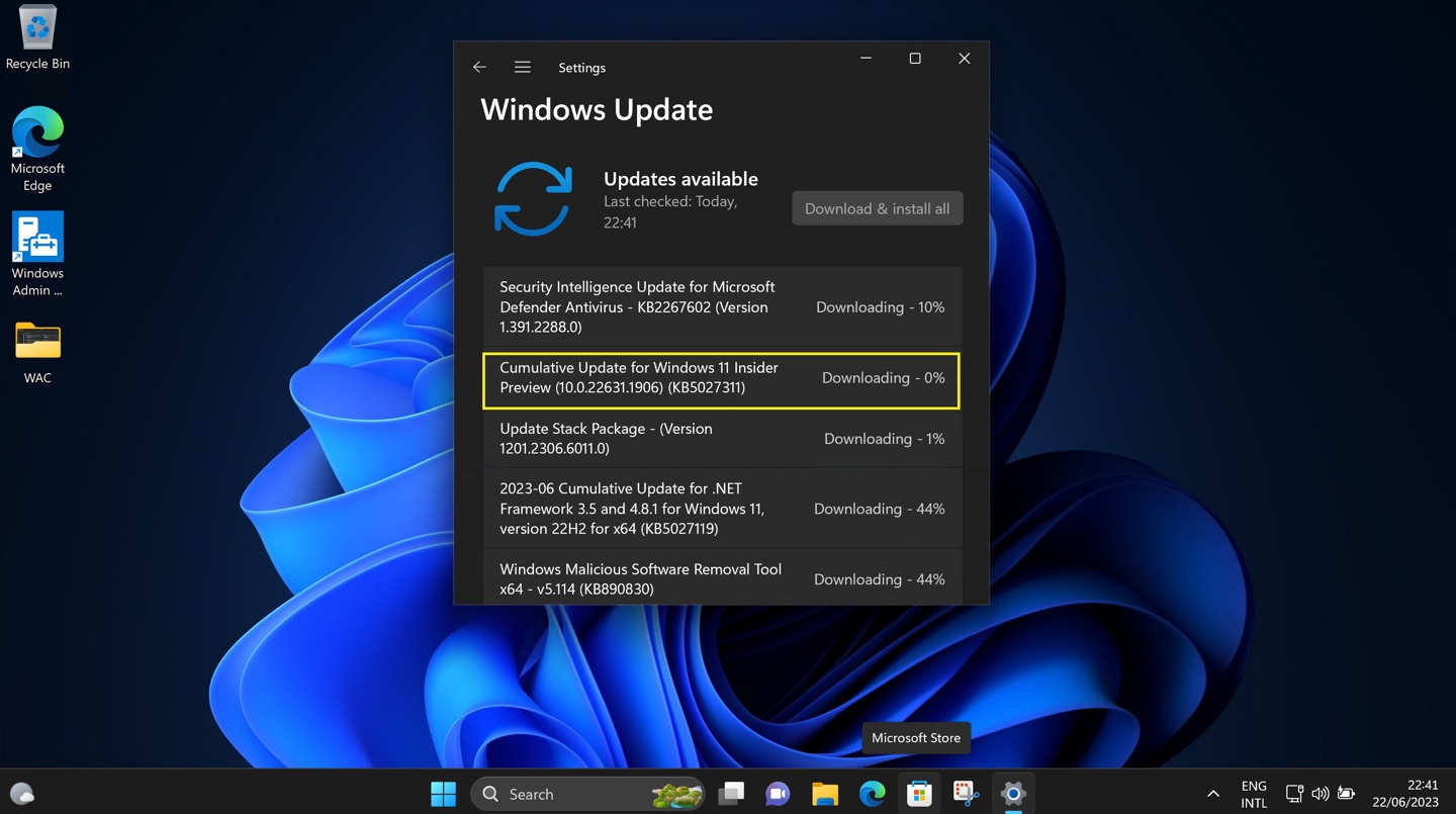 微软发布 Windows 11 Build 226x1.1906 更新：系统托盘可隐藏时间和日期